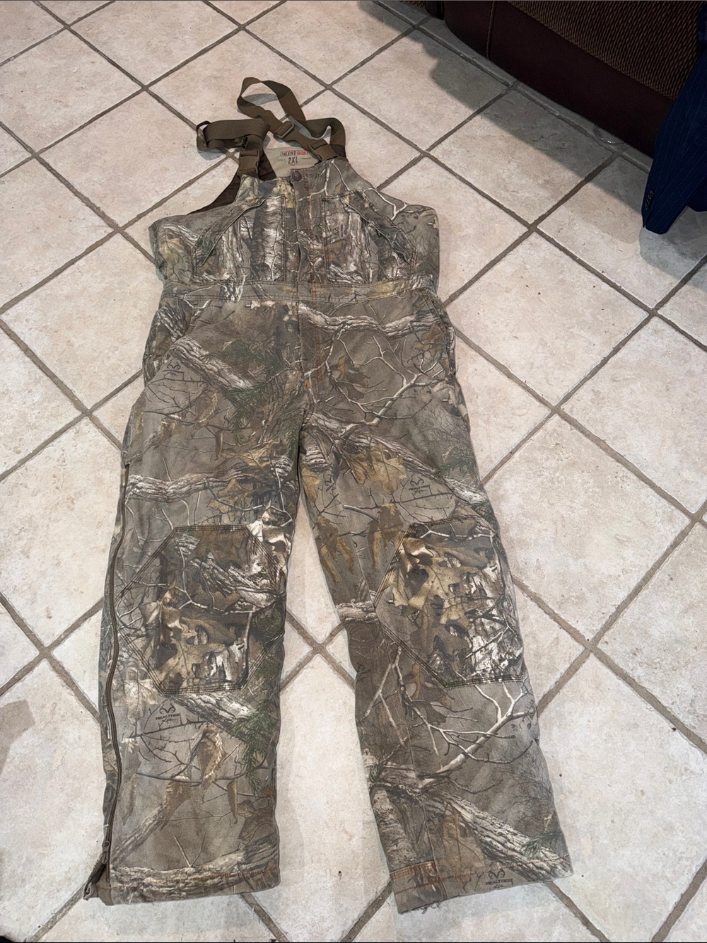 Realtree Camouflage Hunting Bib Overalls in Brown/Green